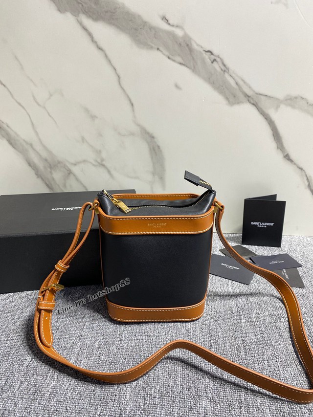 YSL專櫃秋冬新品小方包 聖羅蘭Box leather頂級牛皮桶包 710880 blys1101